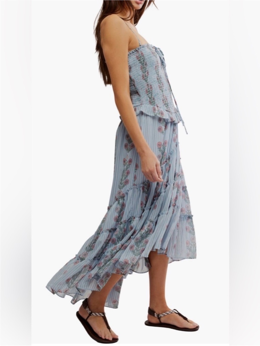 NWOT Free People Alejandra Smocked
Bodice Tiered Sundress Size Small